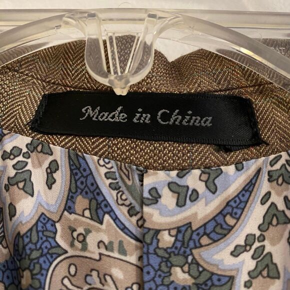 Men's Lauren Ralph Lauren Green Label Blazer Suit Jacket Brown Paisley Lining 46 - Picture 3 of 6